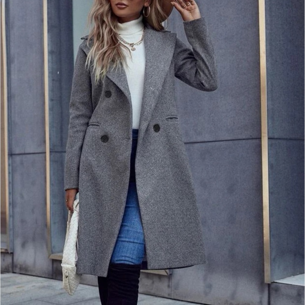 Gray Double Breasted Jacket